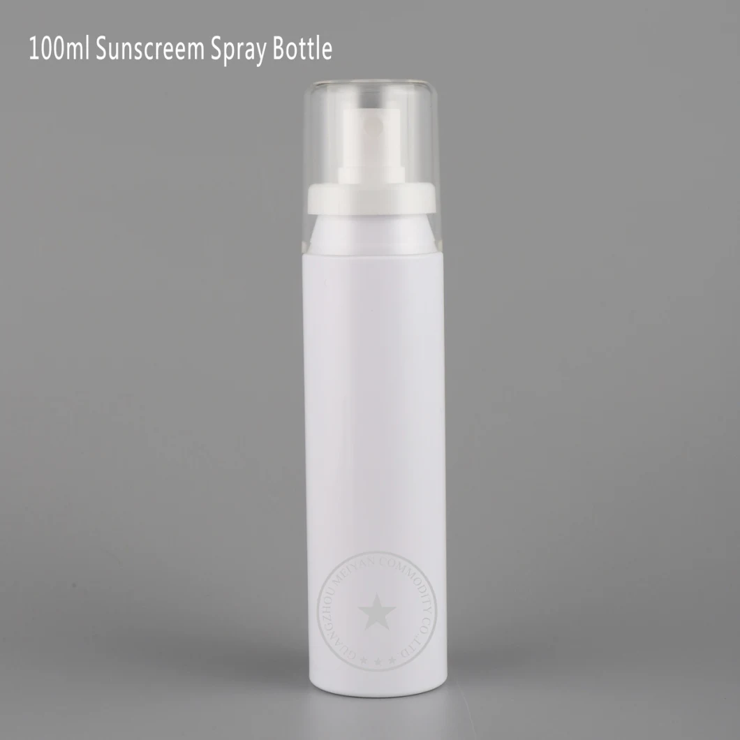 100ml/180ml White Color Plastic Sunscreen Spray Bottle